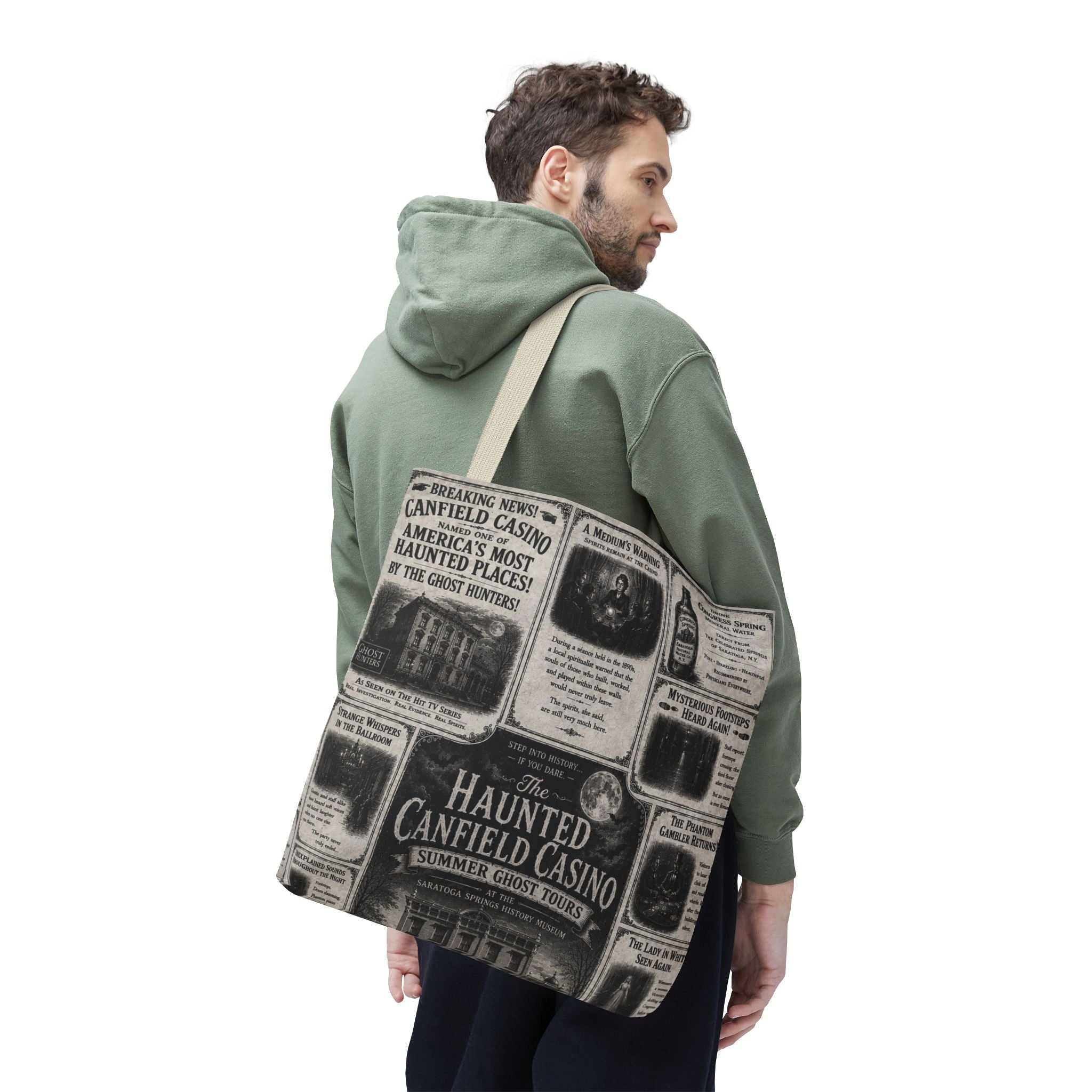 Haunted Canfield Casino Vintage Newspaper Tote