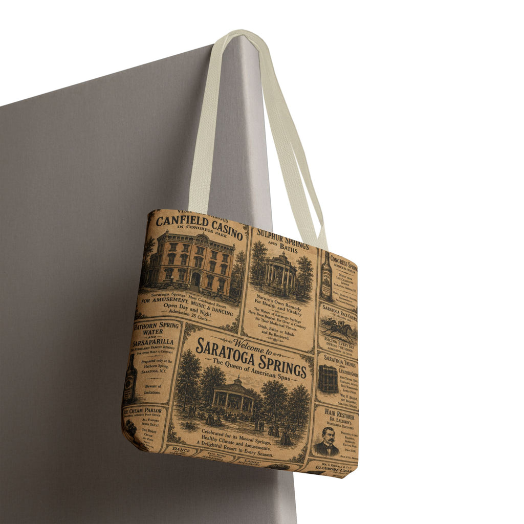Saratoga Springs Vintage Newspaper Tote Bag