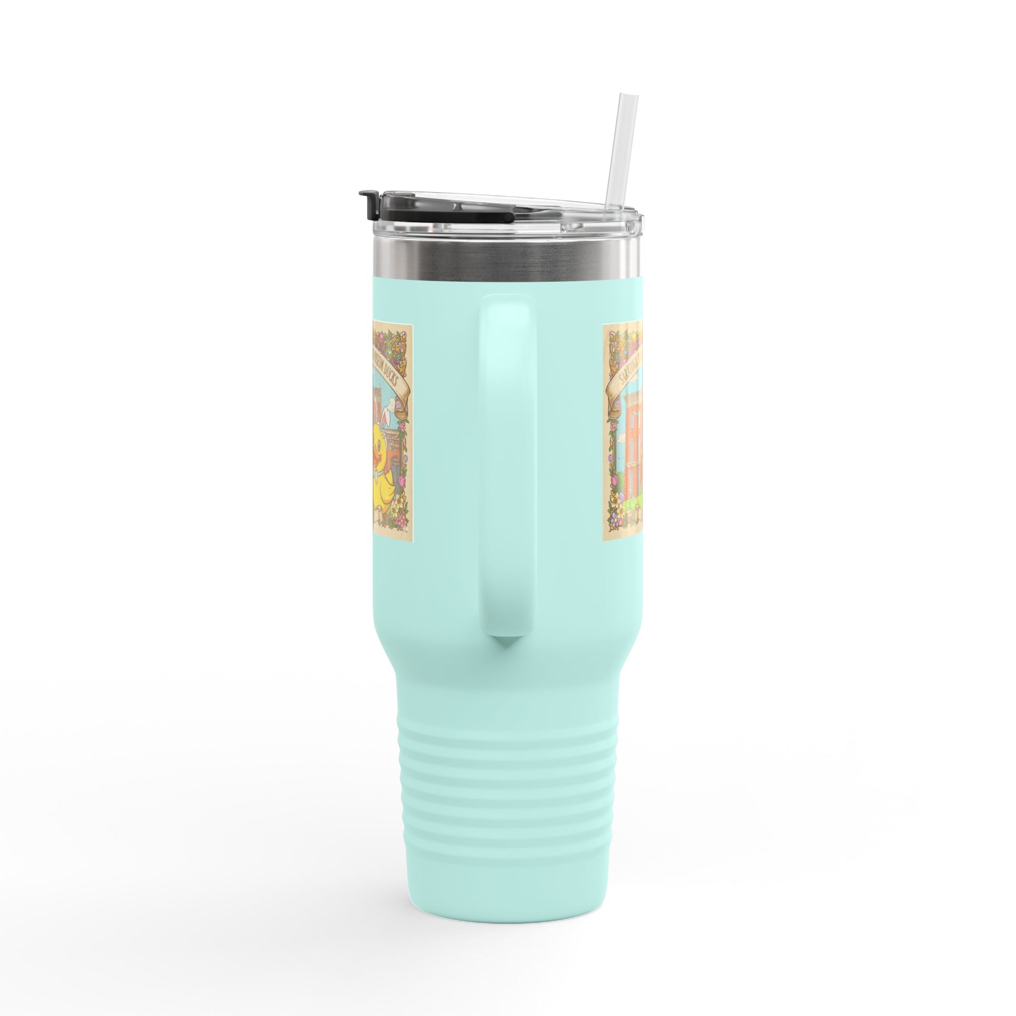 Easter Ducks Saratoga Springs 40oz Insulated Travel Mug — Hoppy Easter Canfield Casino Design