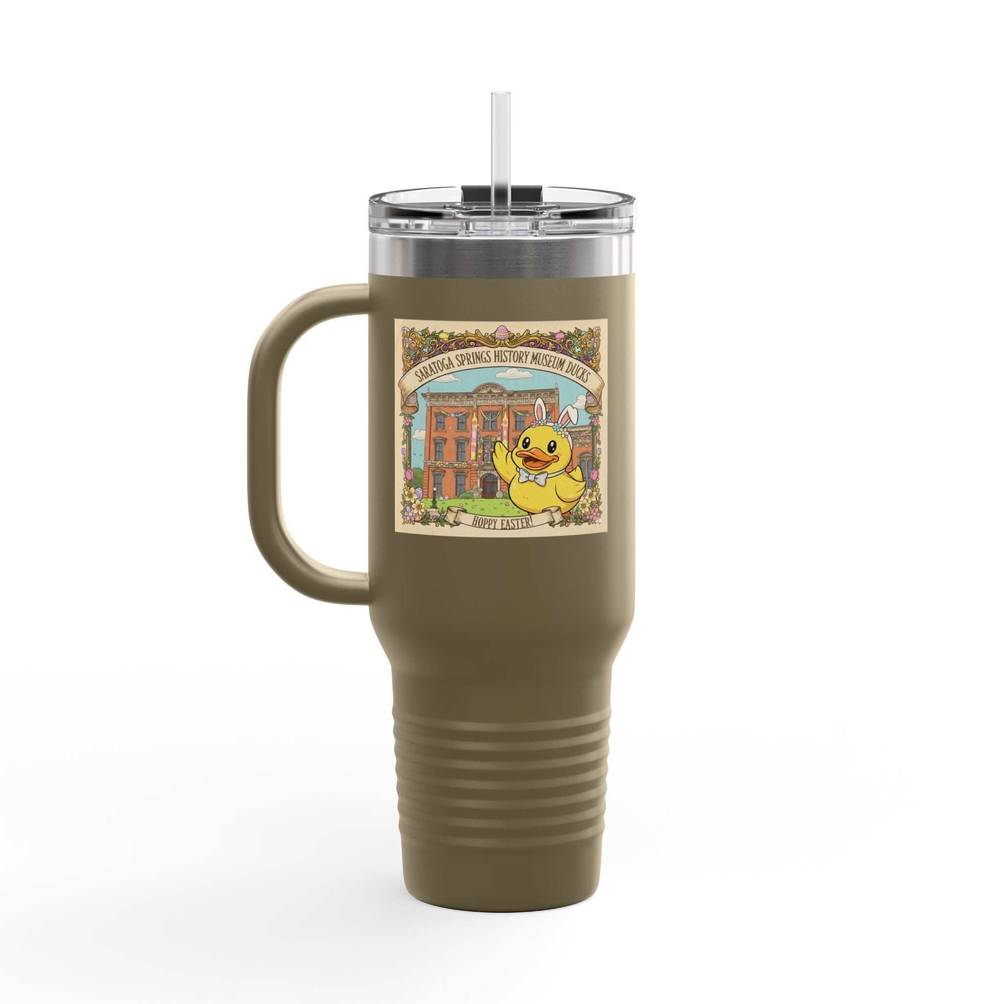 Easter Ducks Saratoga Springs 40oz Insulated Travel Mug — Hoppy Easter Canfield Casino Design