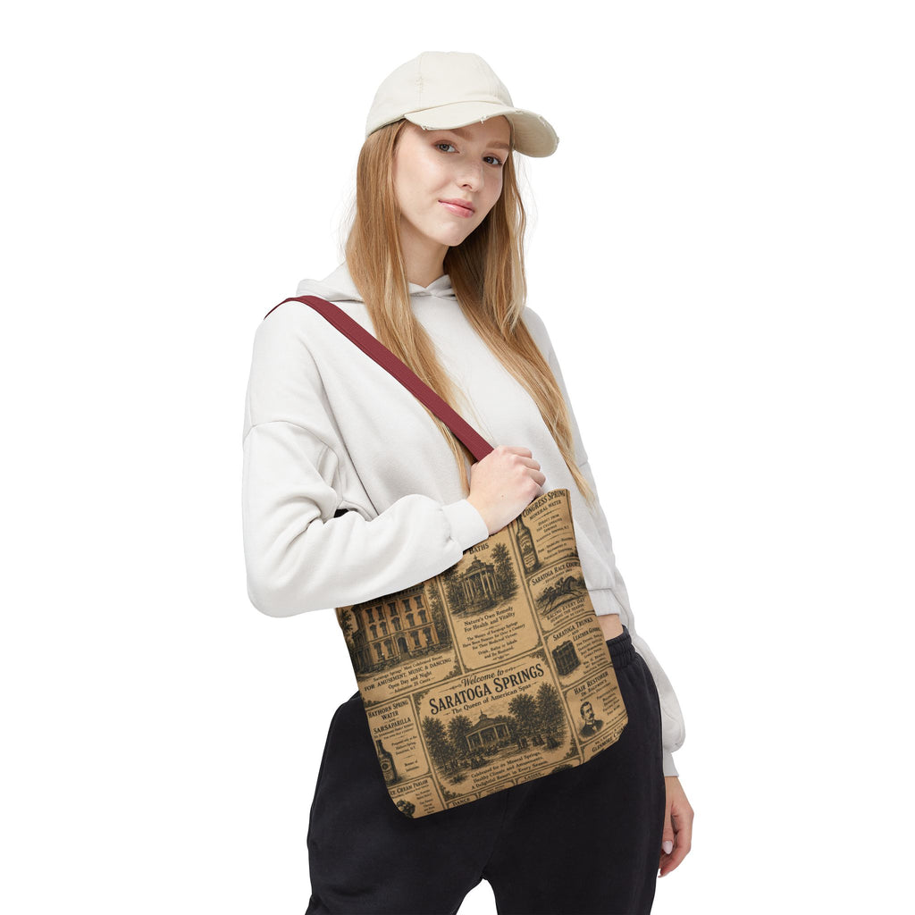 Saratoga Springs Vintage Newspaper Tote Bag