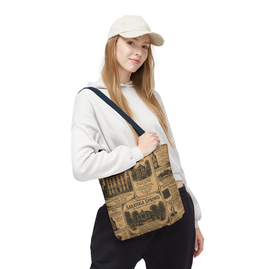 Saratoga Springs Vintage Newspaper Tote Bag