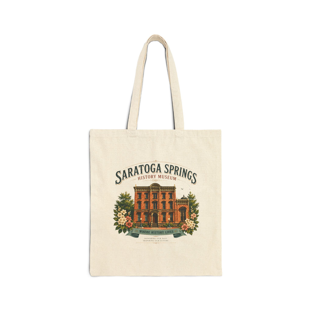 Saratoga Springs History Museum Vintage Building Canvas Tote