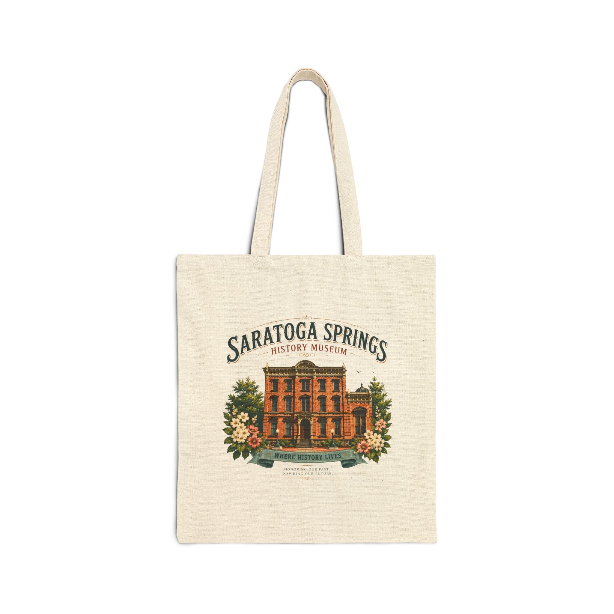 Saratoga Springs History Museum Vintage Building Canvas Tote