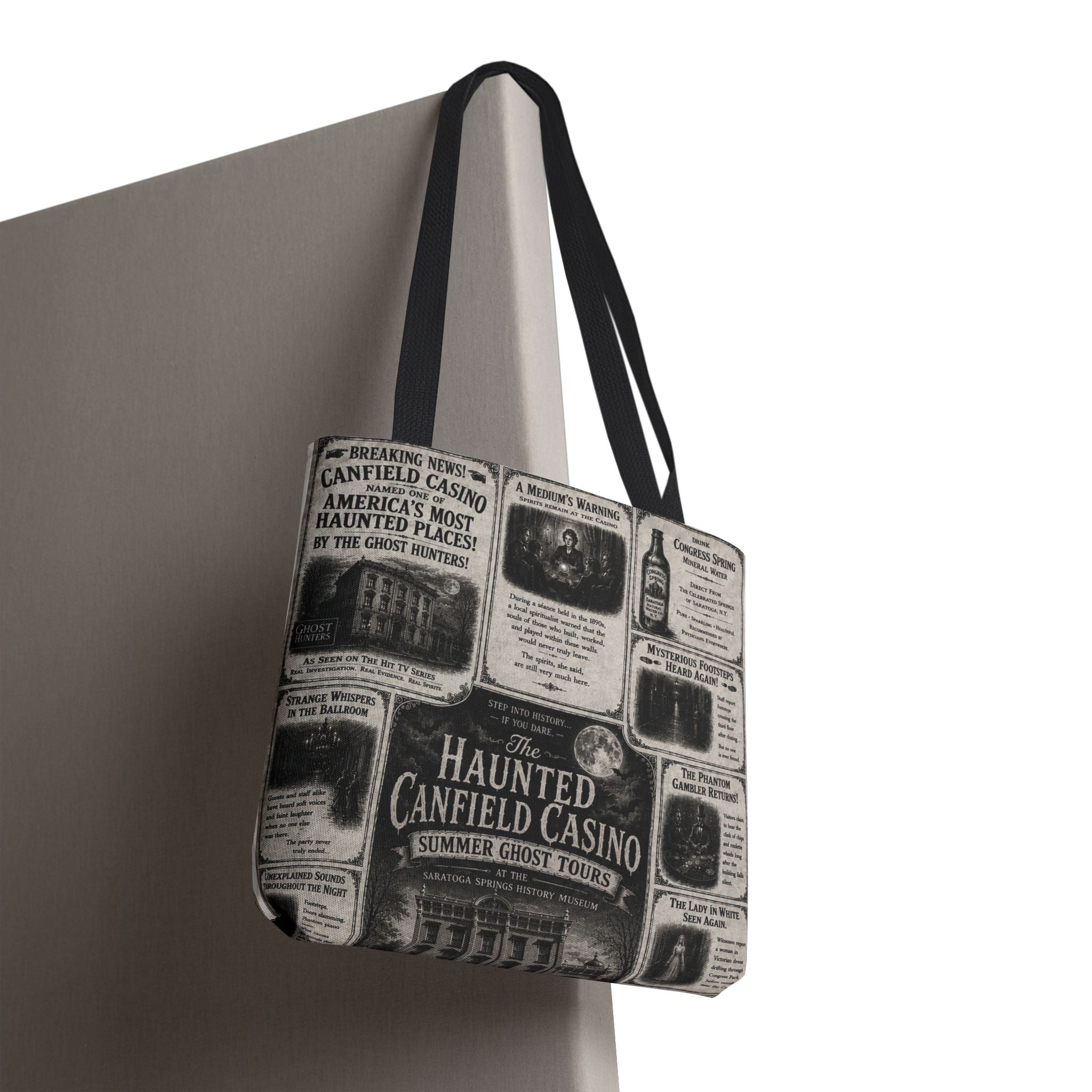 Haunted Canfield Casino Vintage Newspaper Tote