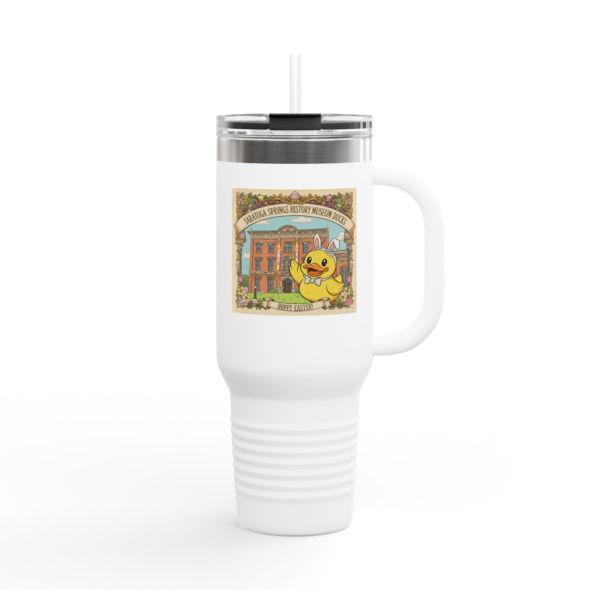 Easter Ducks Saratoga Springs 40oz Insulated Travel Mug — Hoppy Easter Canfield Casino Design