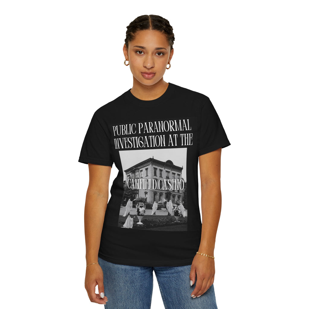 Public Paranormal Investigation at the Haunted Canfield Casino T-Shirt