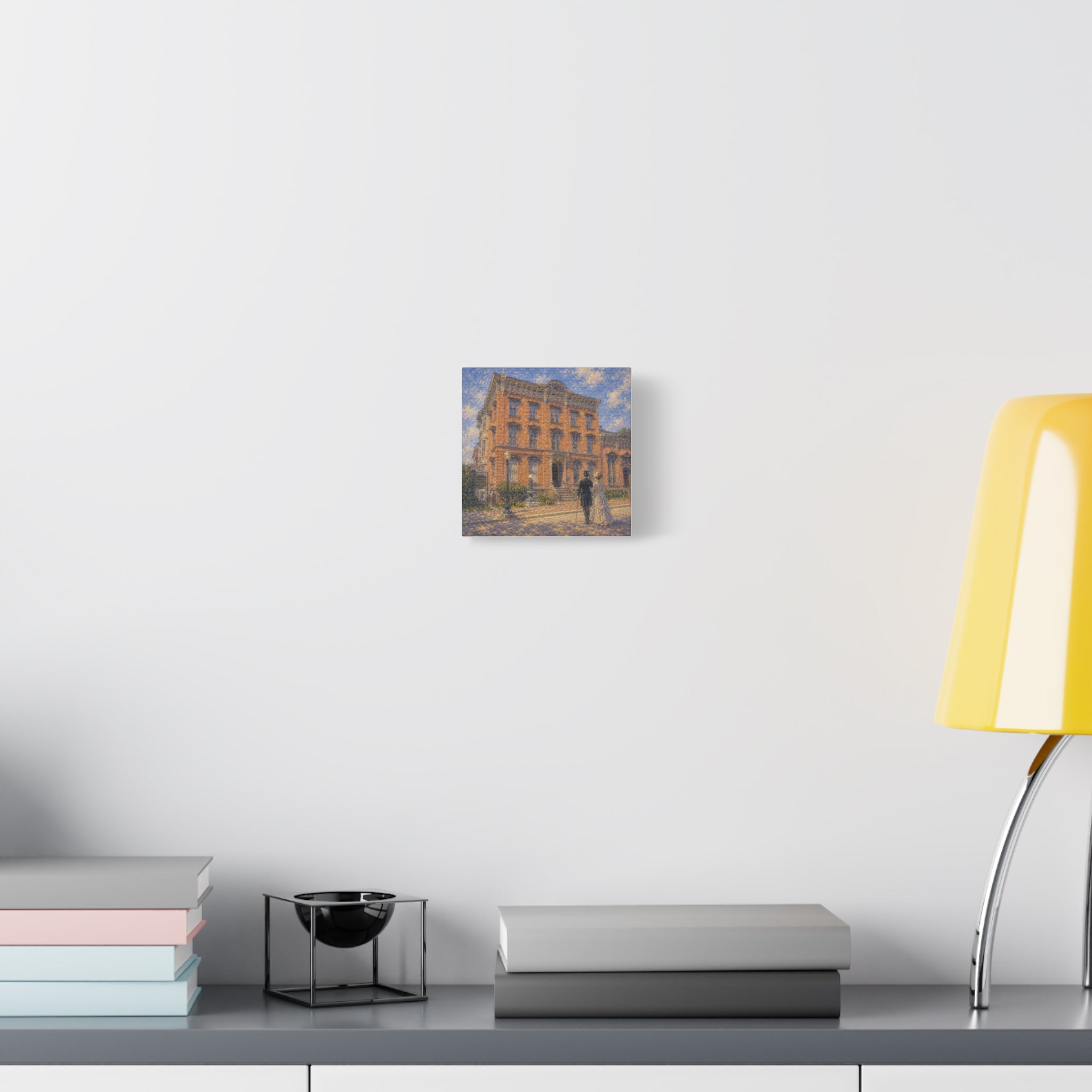 Vintage Saratoga Springs Cityscape Canvas — Romantic Victorian Street Scene, Matte Stretched 1.25"