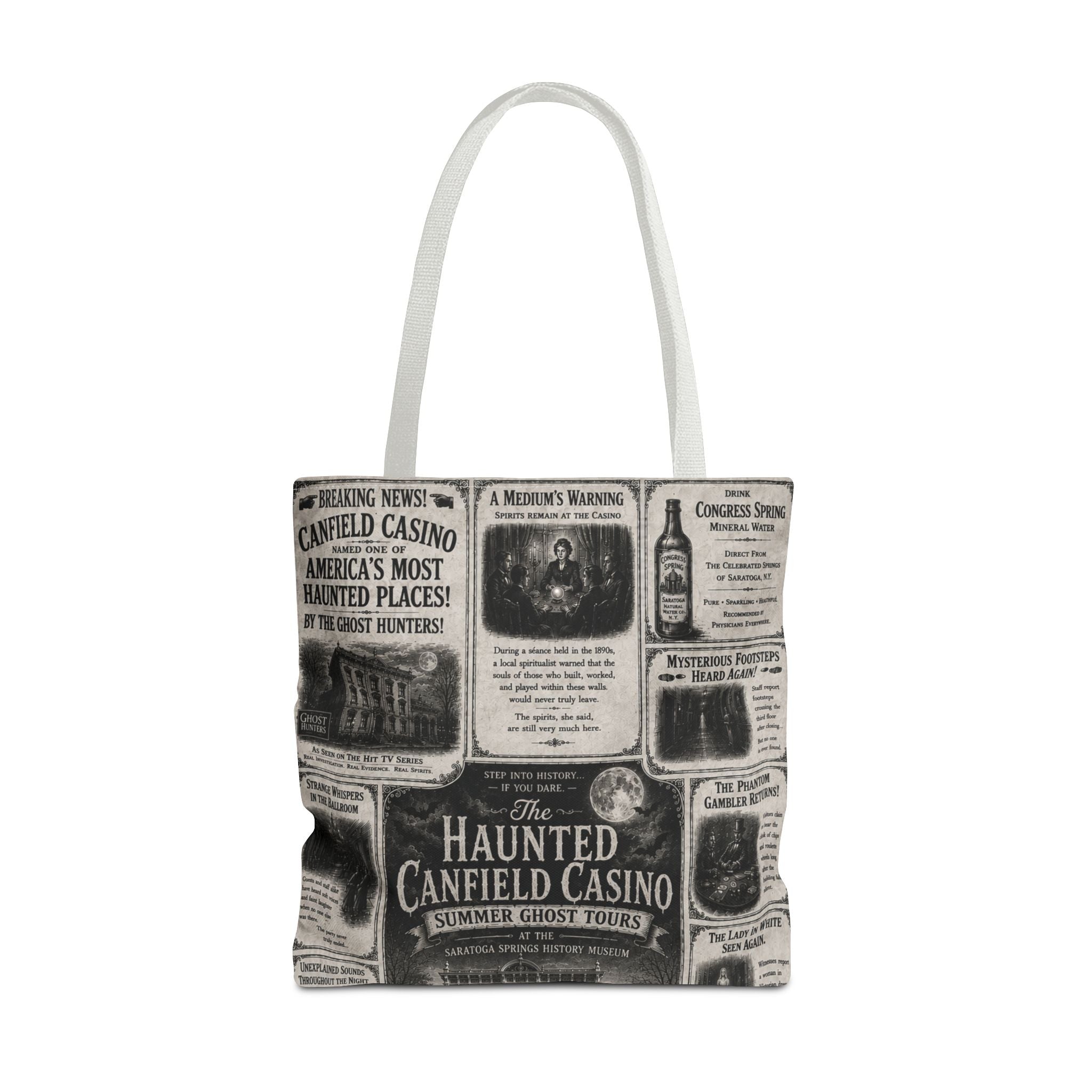 Haunted Canfield Casino Vintage Newspaper Tote