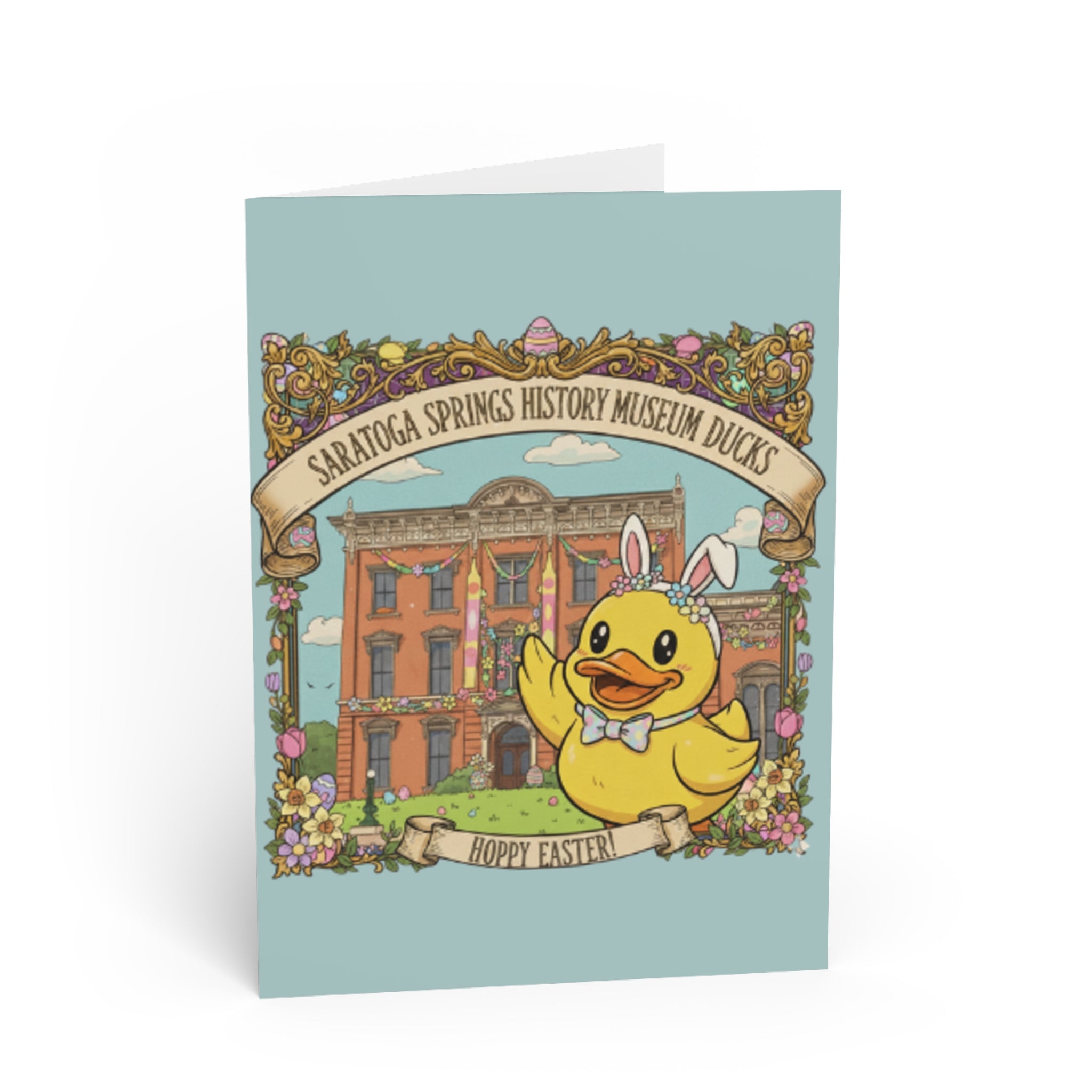 Easter Duck Postcard — Saratoga Springs Congress Park (Canfield Casino) Greeting Card