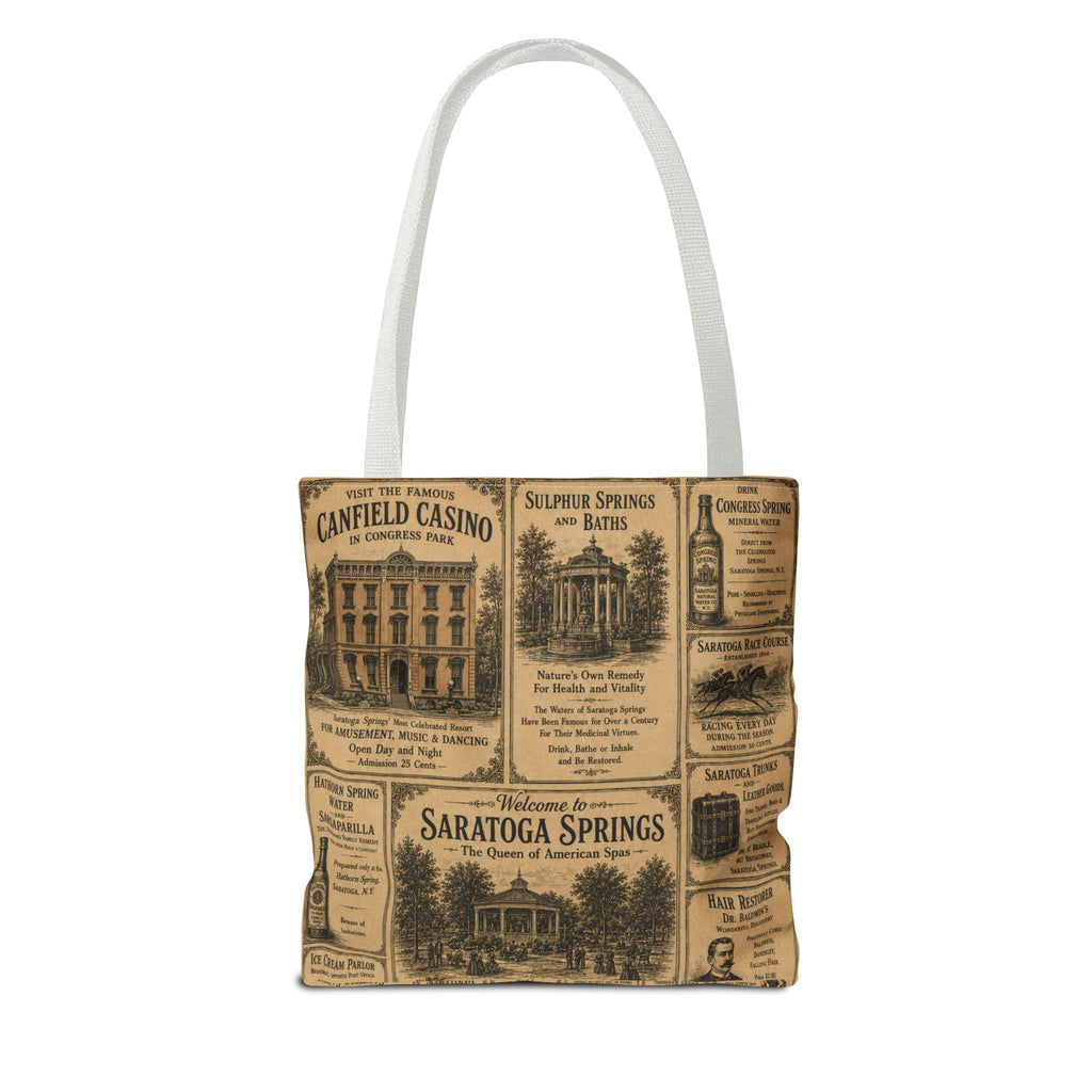 Saratoga Springs Vintage Newspaper Tote Bag