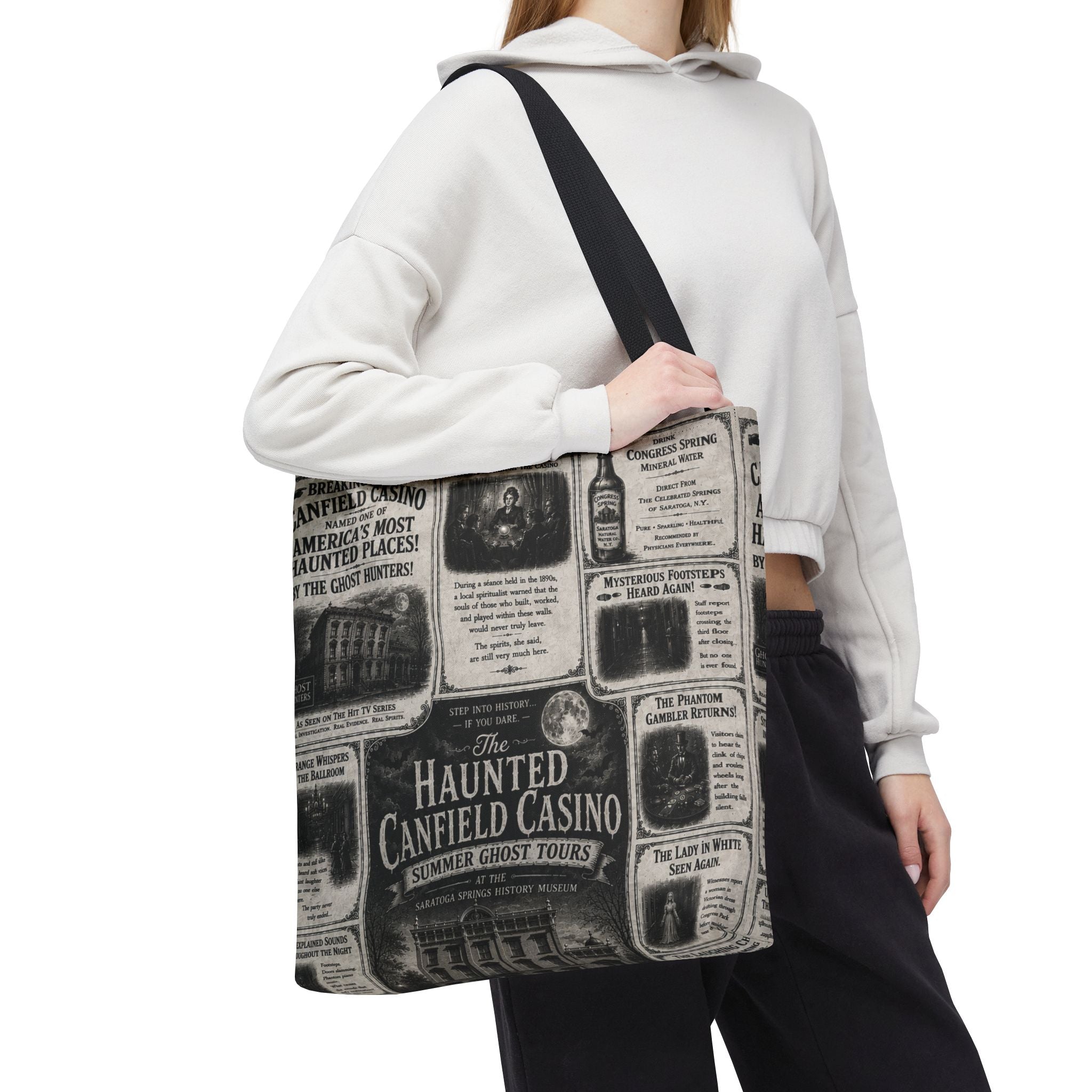 Haunted Canfield Casino Vintage Newspaper Tote