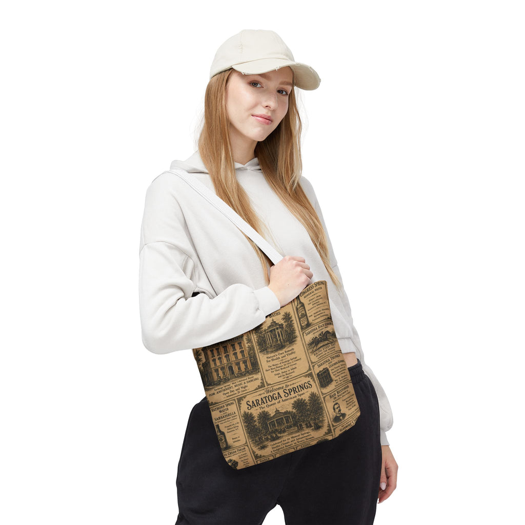 Saratoga Springs Vintage Newspaper Tote Bag