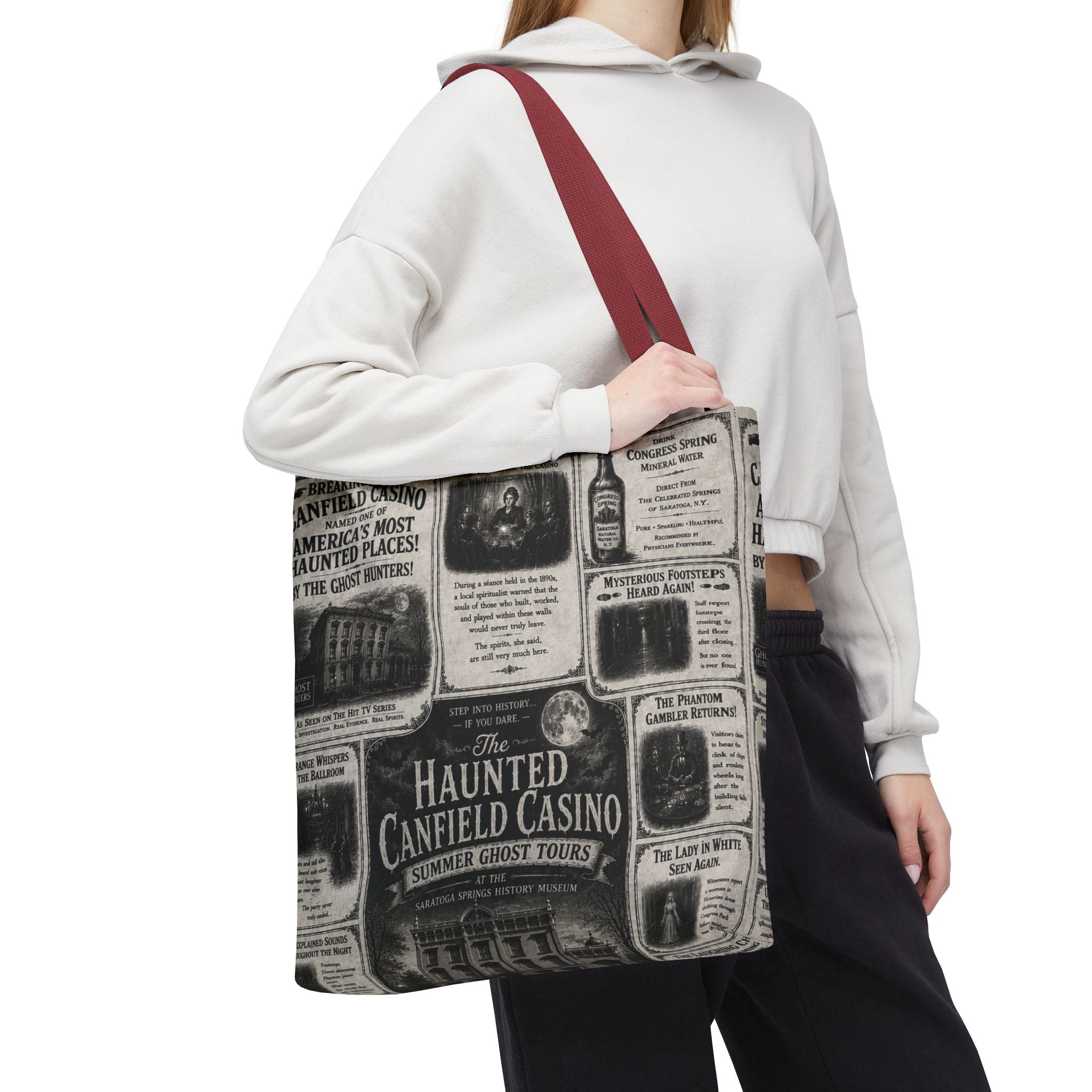 Haunted Canfield Casino Vintage Newspaper Tote