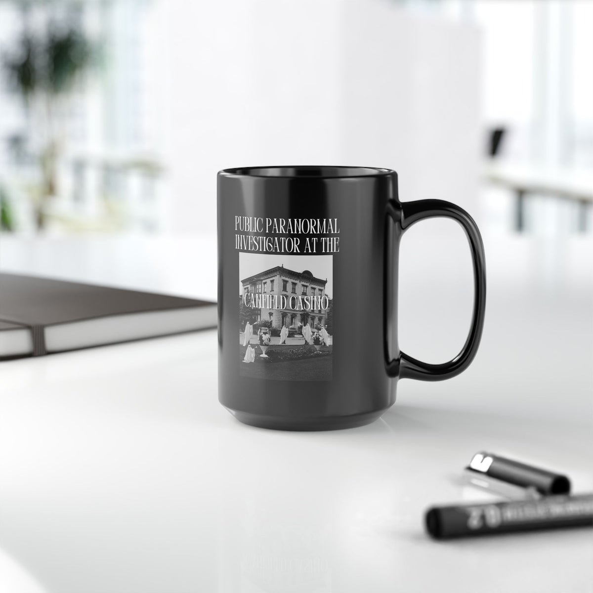 Public Paranormal Investigator at the Haunted Casino Black Mug