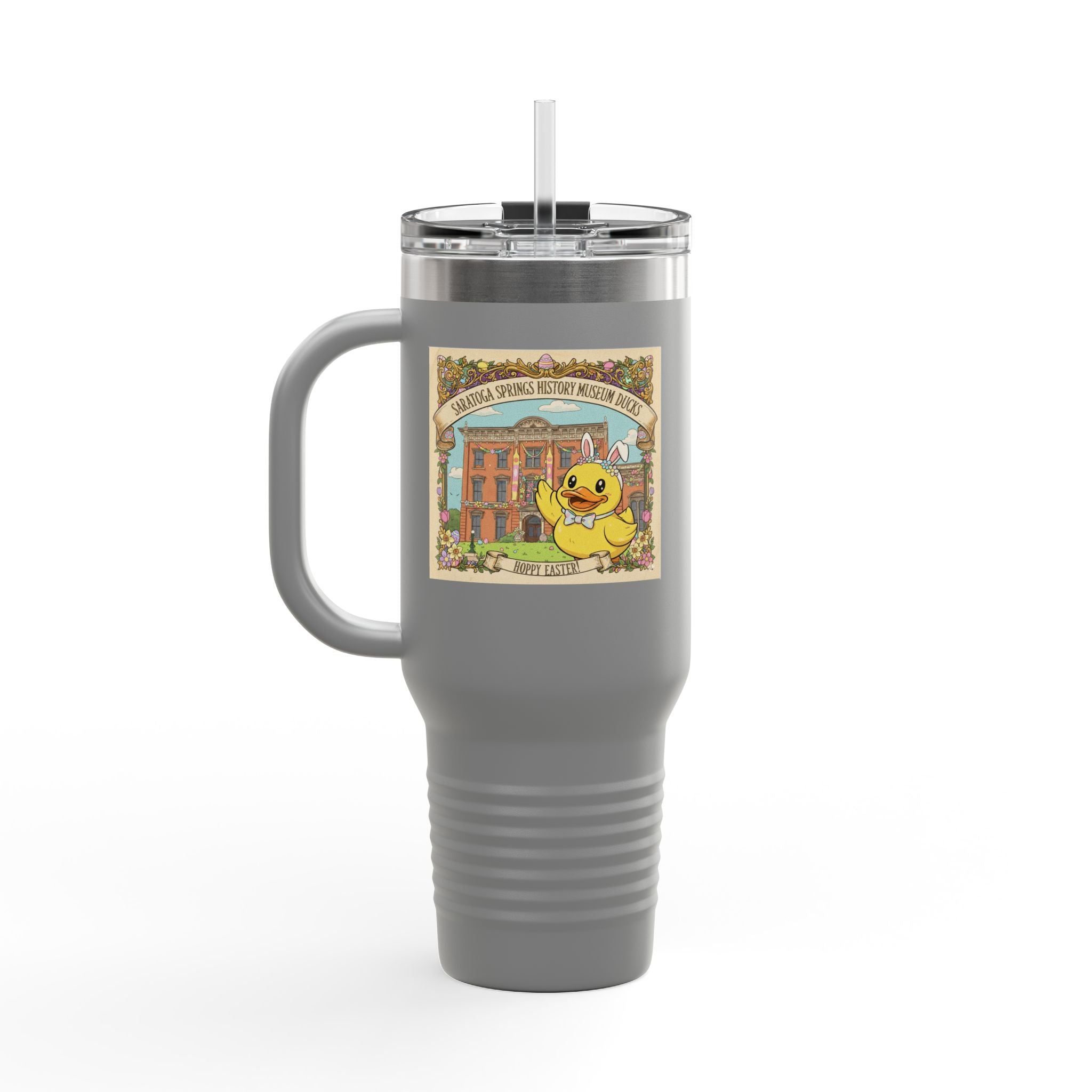 Easter Ducks Saratoga Springs 40oz Insulated Travel Mug — Hoppy Easter Canfield Casino Design