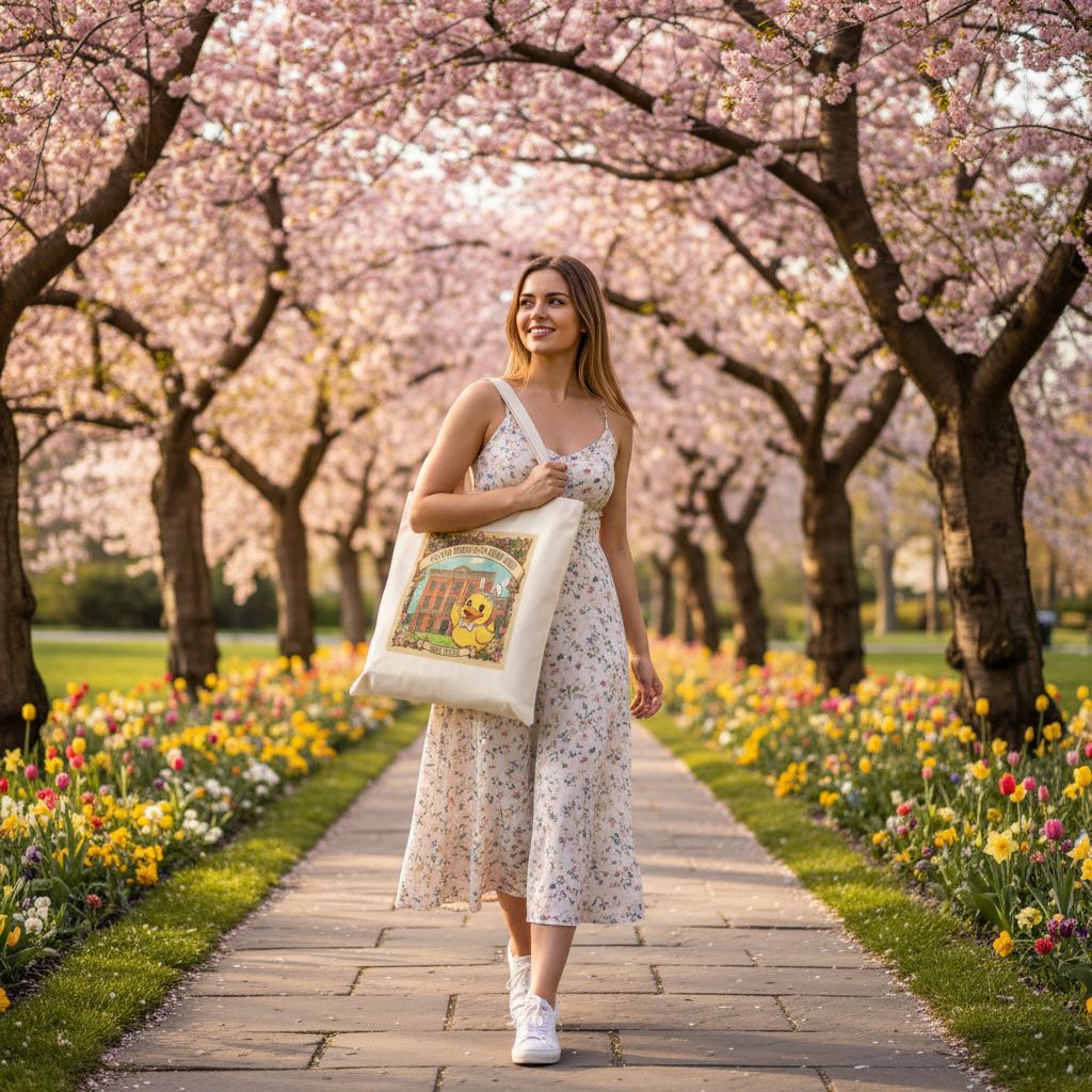 Easter Saratoga Springs Congress Park Ducks Tote Bag