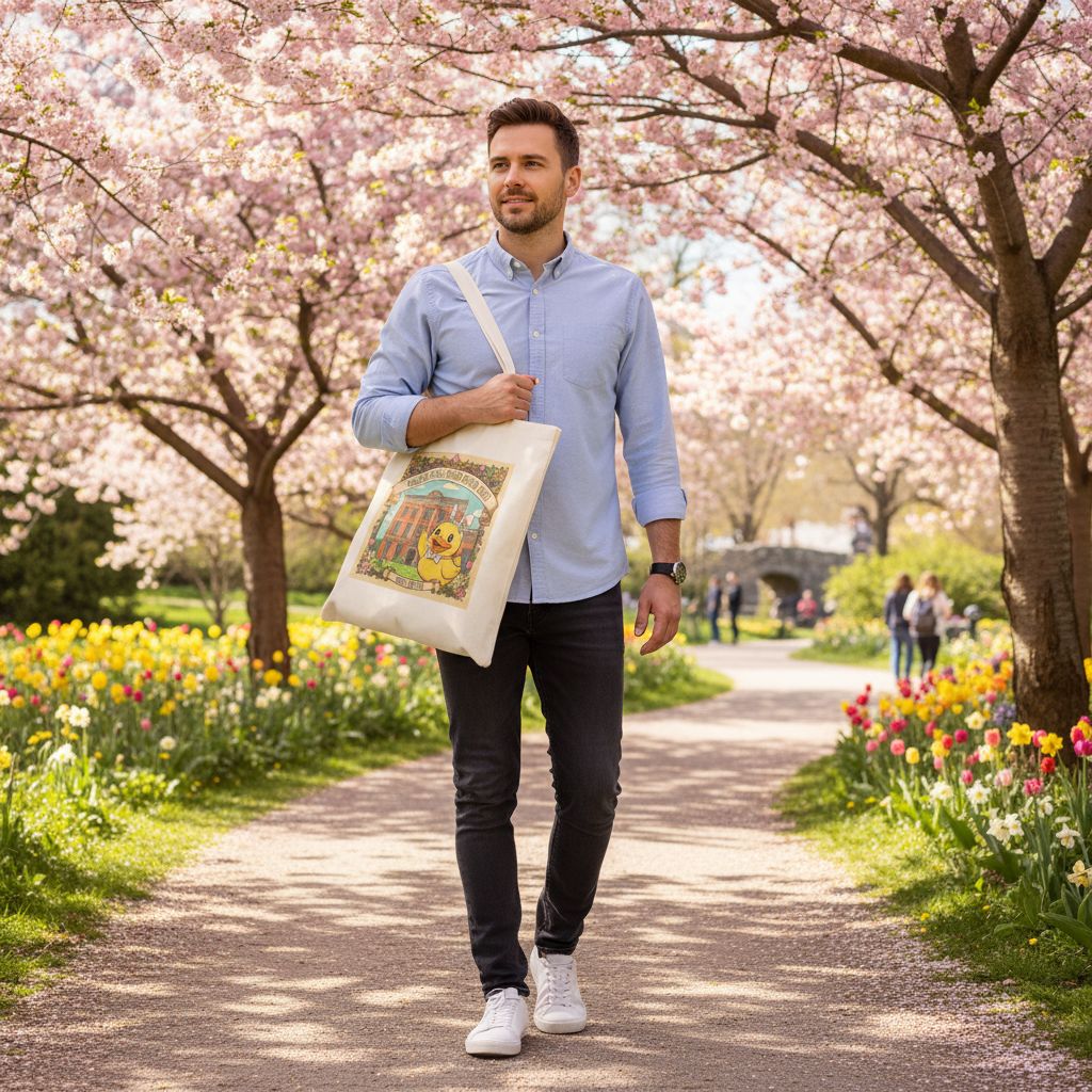 Easter Saratoga Springs Congress Park Ducks Tote Bag
