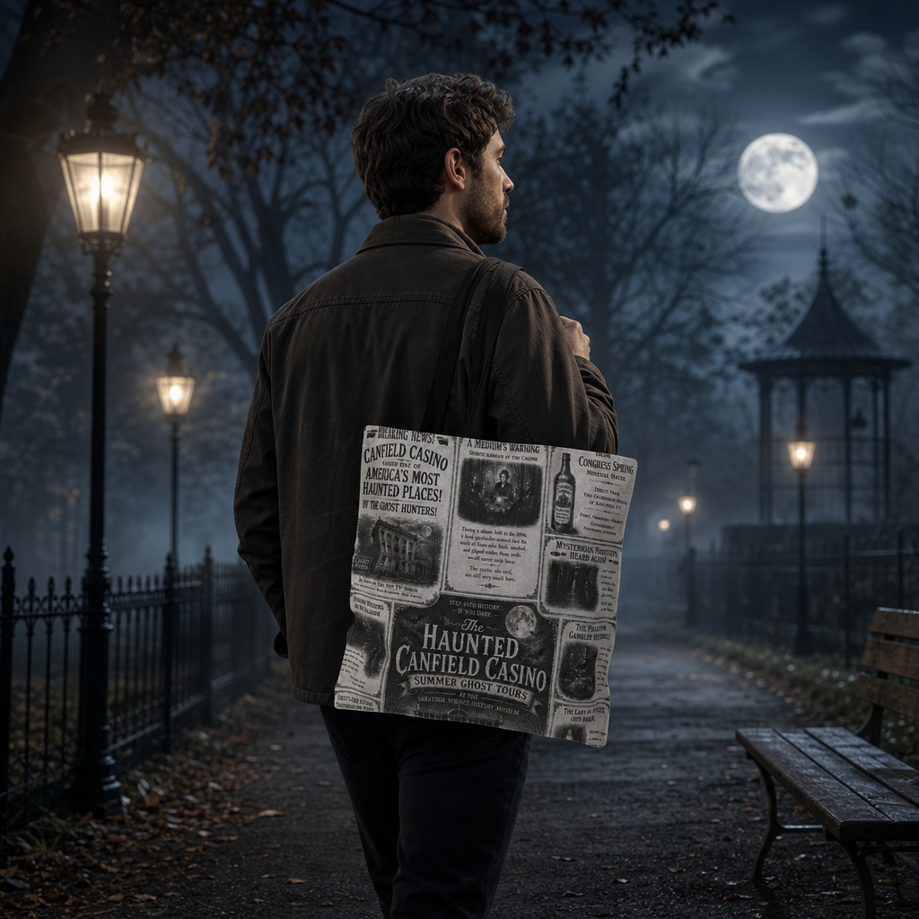 Haunted Canfield Casino Vintage Newspaper Tote