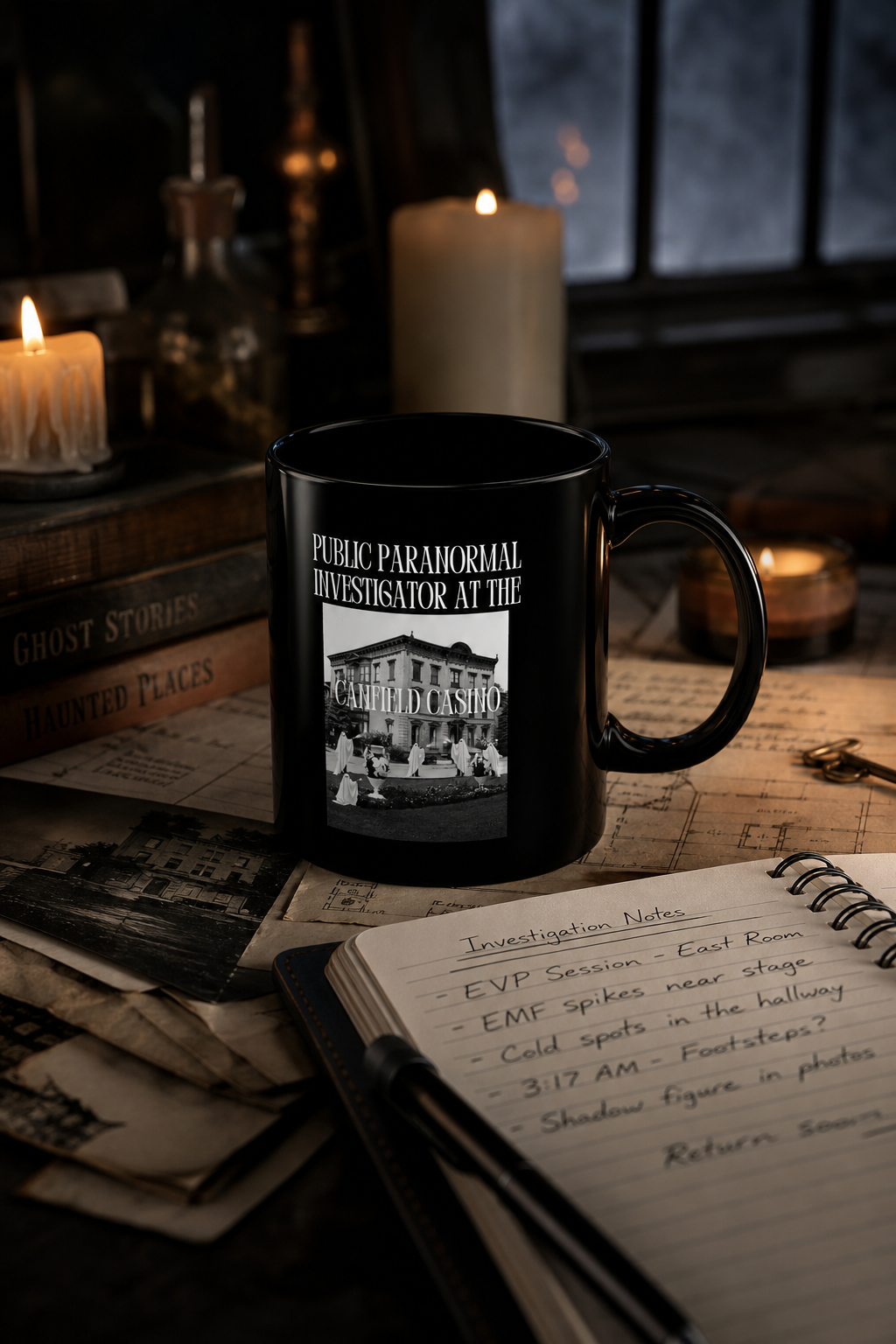 Public Paranormal Investigator at the Haunted Casino Black Mug
