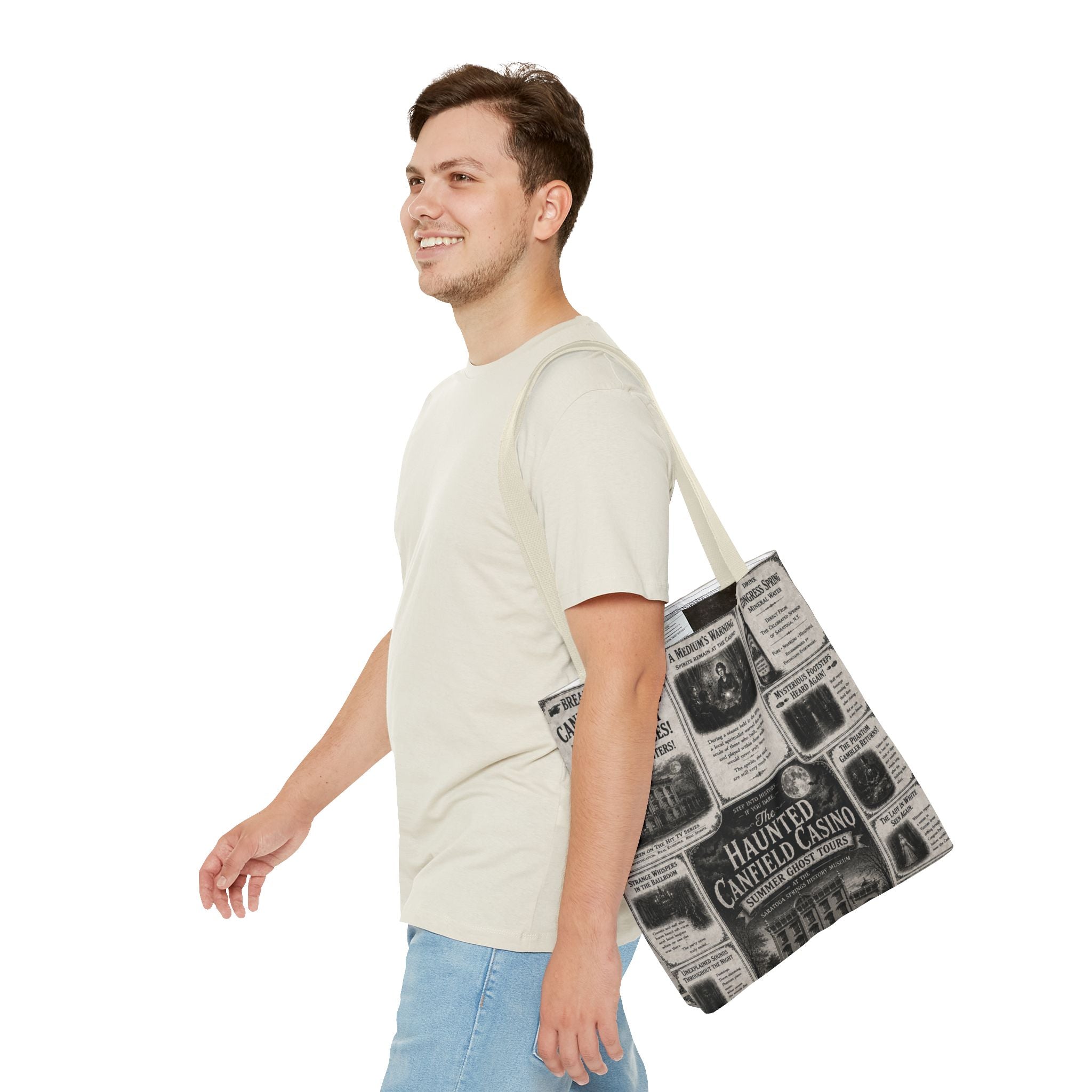 Haunted Canfield Casino Vintage Newspaper Tote