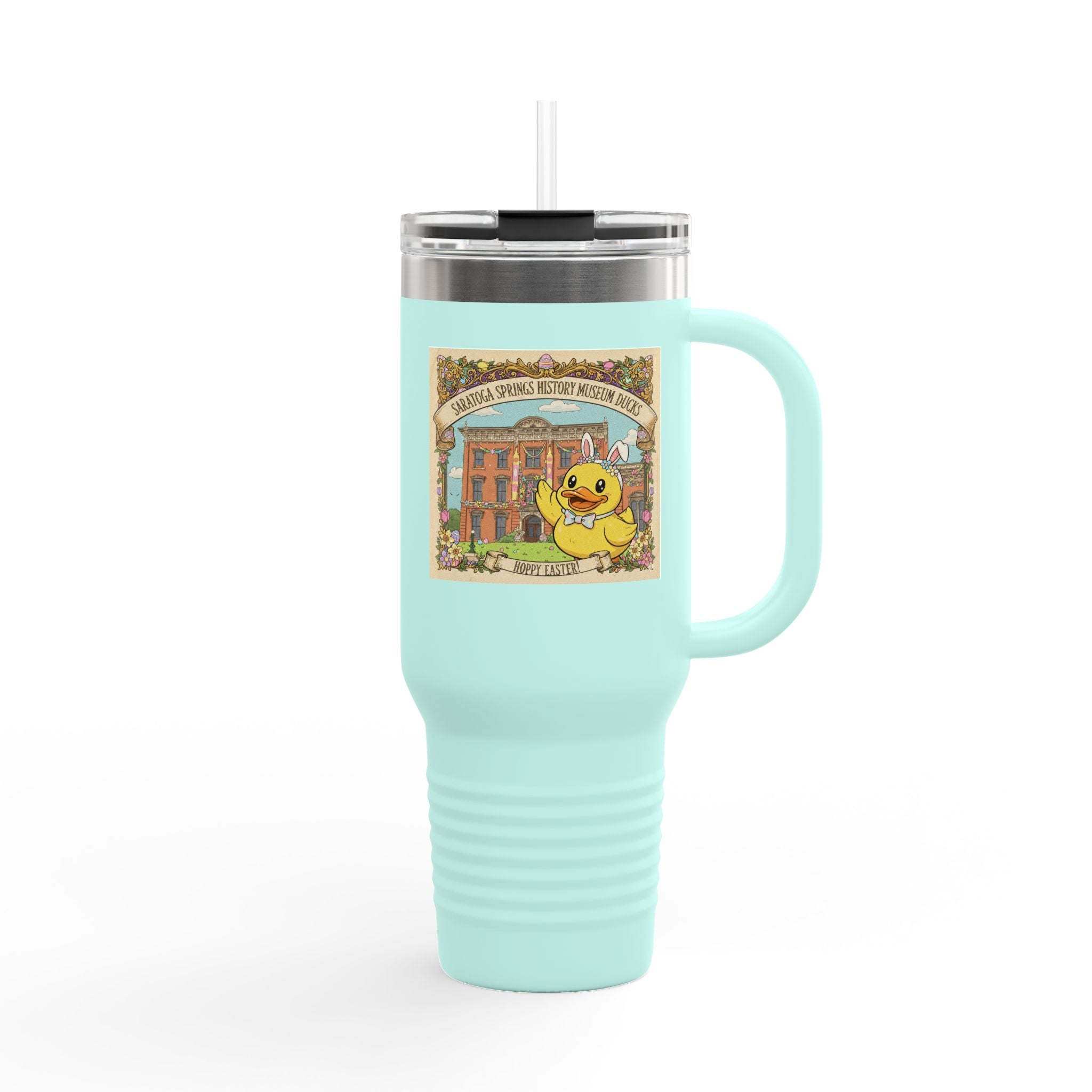 Easter Ducks Saratoga Springs 40oz Insulated Travel Mug — Hoppy Easter Canfield Casino Design