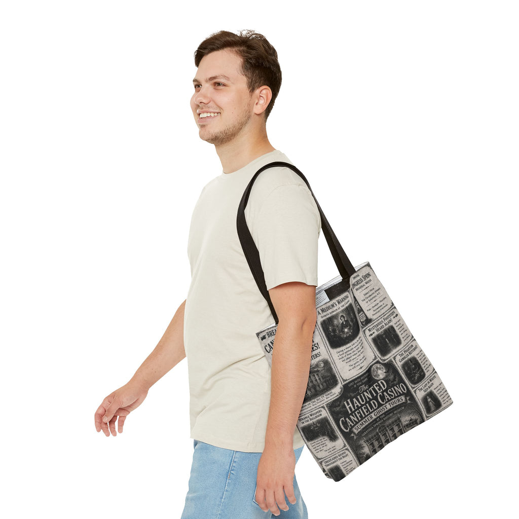 Haunted Canfield Casino Vintage Newspaper Tote