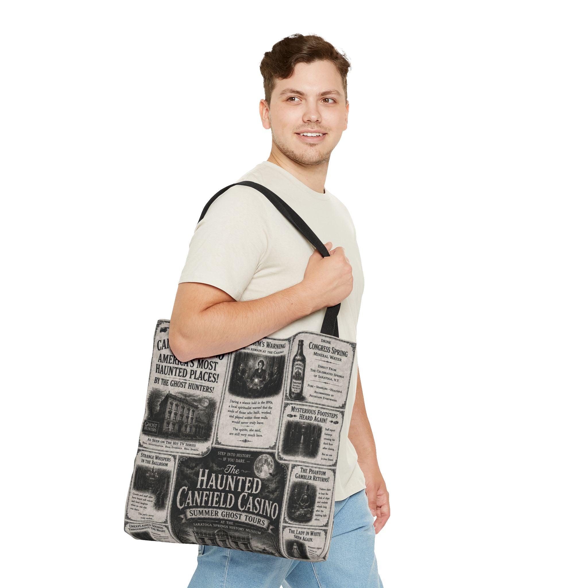 Haunted Canfield Casino Vintage Newspaper Tote