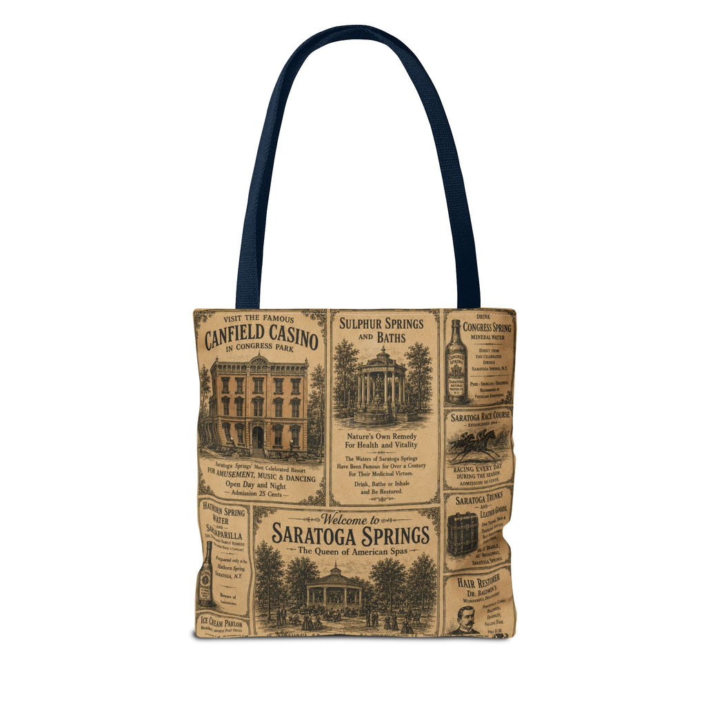 Saratoga Springs Vintage Newspaper Tote Bag