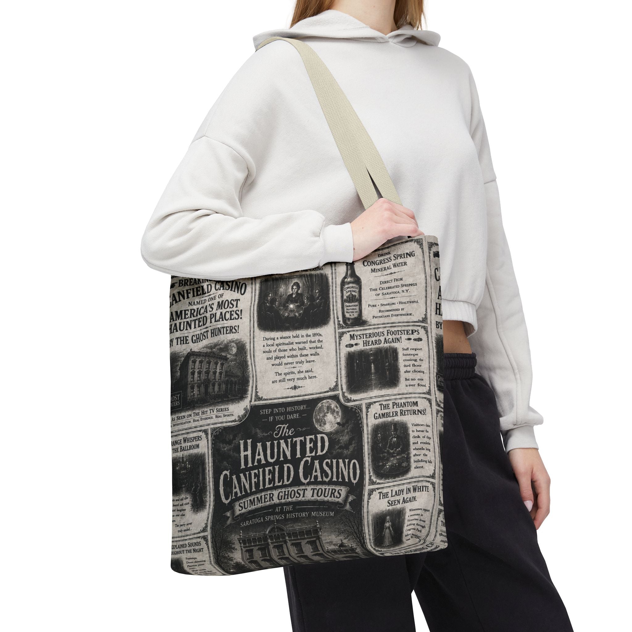 Haunted Canfield Casino Vintage Newspaper Tote
