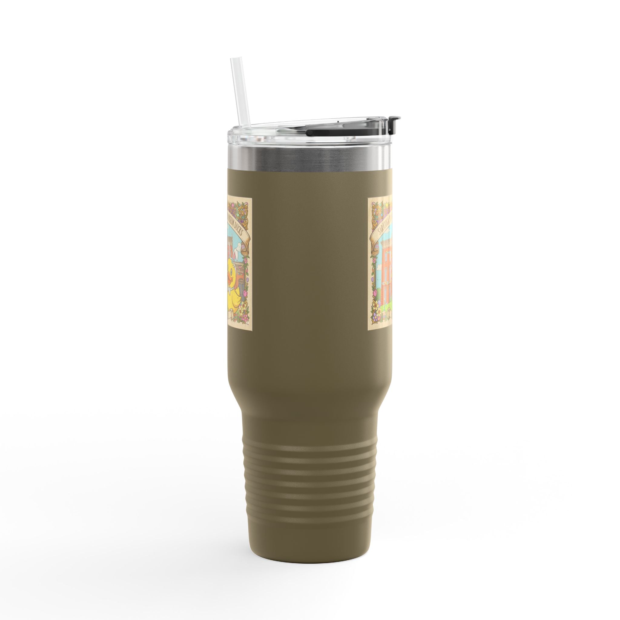 Easter Ducks Saratoga Springs 40oz Insulated Travel Mug — Hoppy Easter Canfield Casino Design