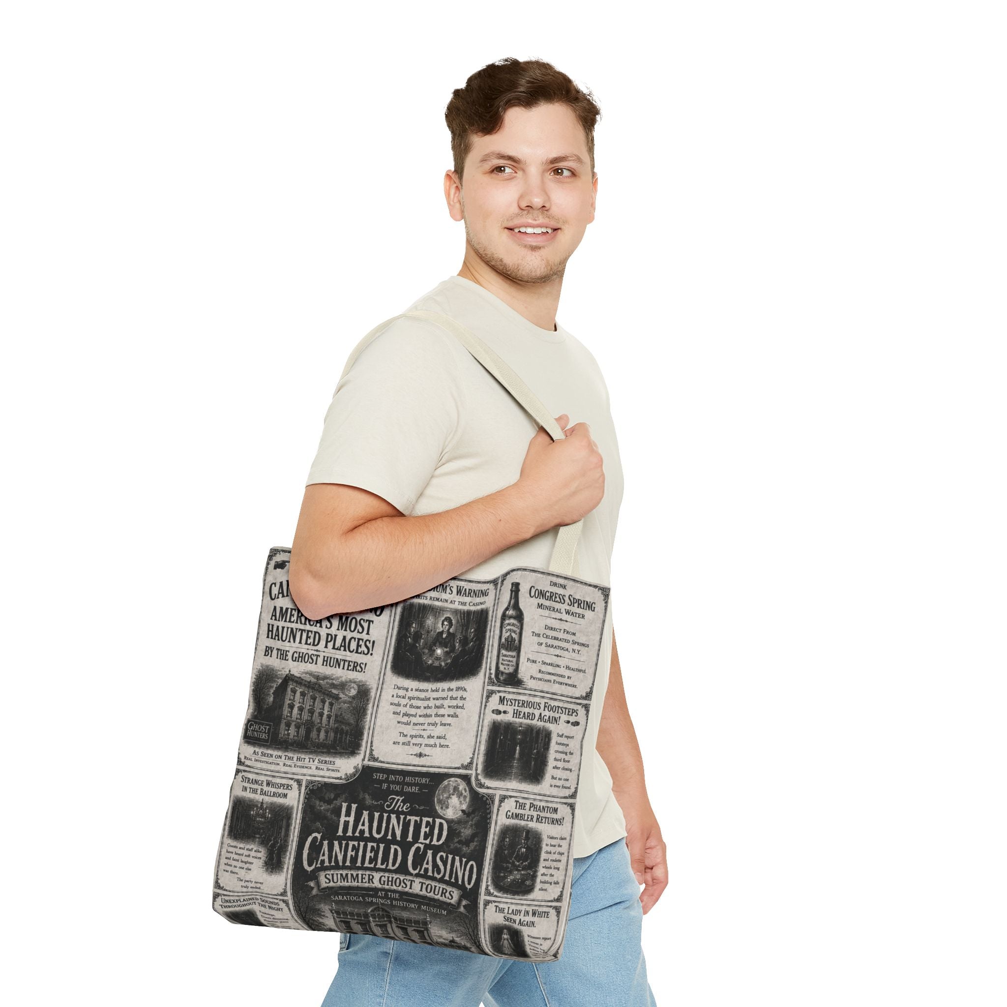 Haunted Canfield Casino Vintage Newspaper Tote