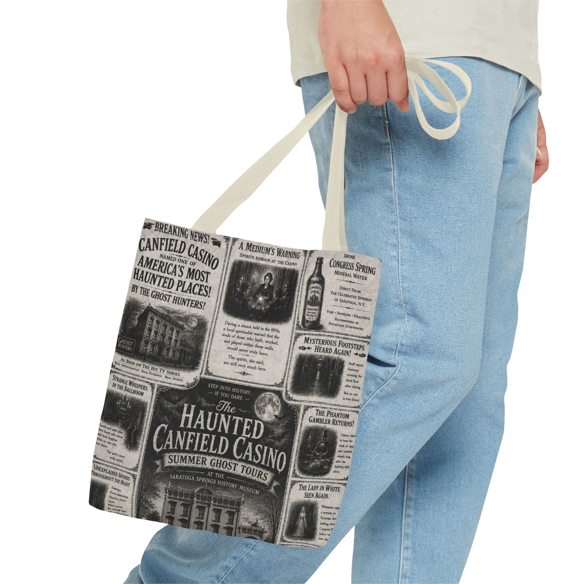 Haunted Canfield Casino Vintage Newspaper Tote