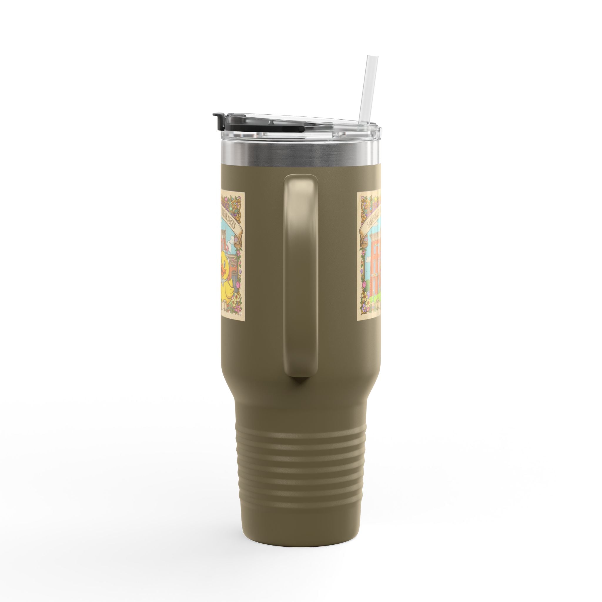 Easter Ducks Saratoga Springs 40oz Insulated Travel Mug — Hoppy Easter Canfield Casino Design