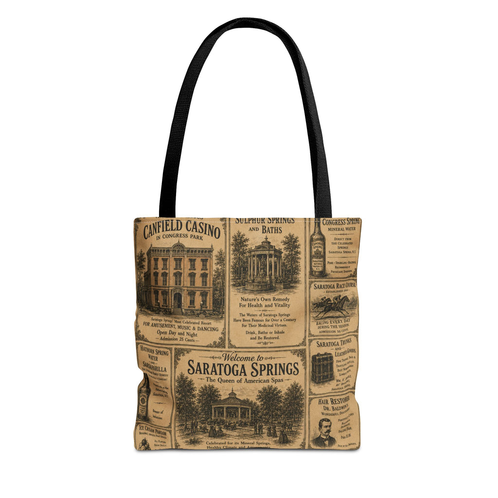 Saratoga Springs Vintage Newspaper Tote Bag