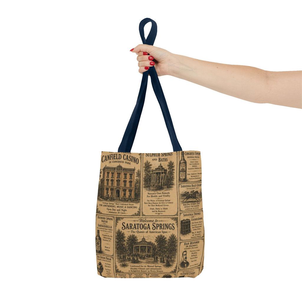 Saratoga Springs Vintage Newspaper Tote Bag