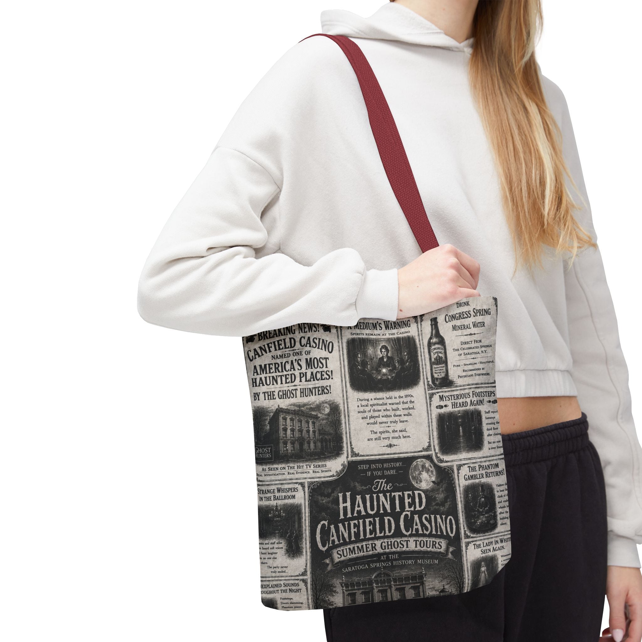Haunted Canfield Casino Vintage Newspaper Tote